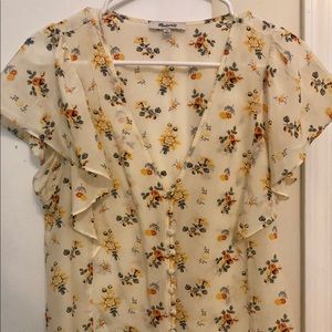 Madewell floral button front blouse